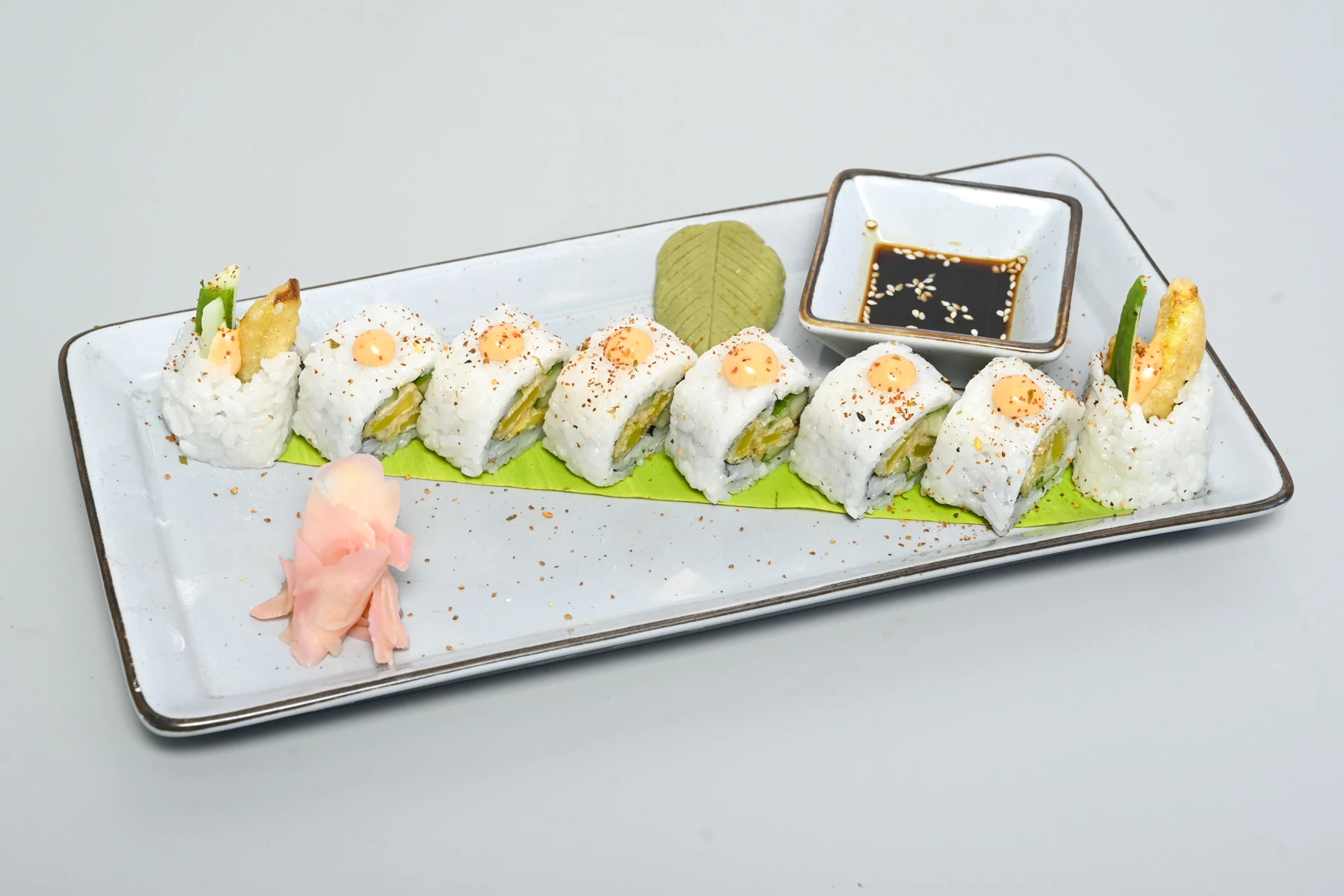 California sushi roll with avocado and sesame seeds