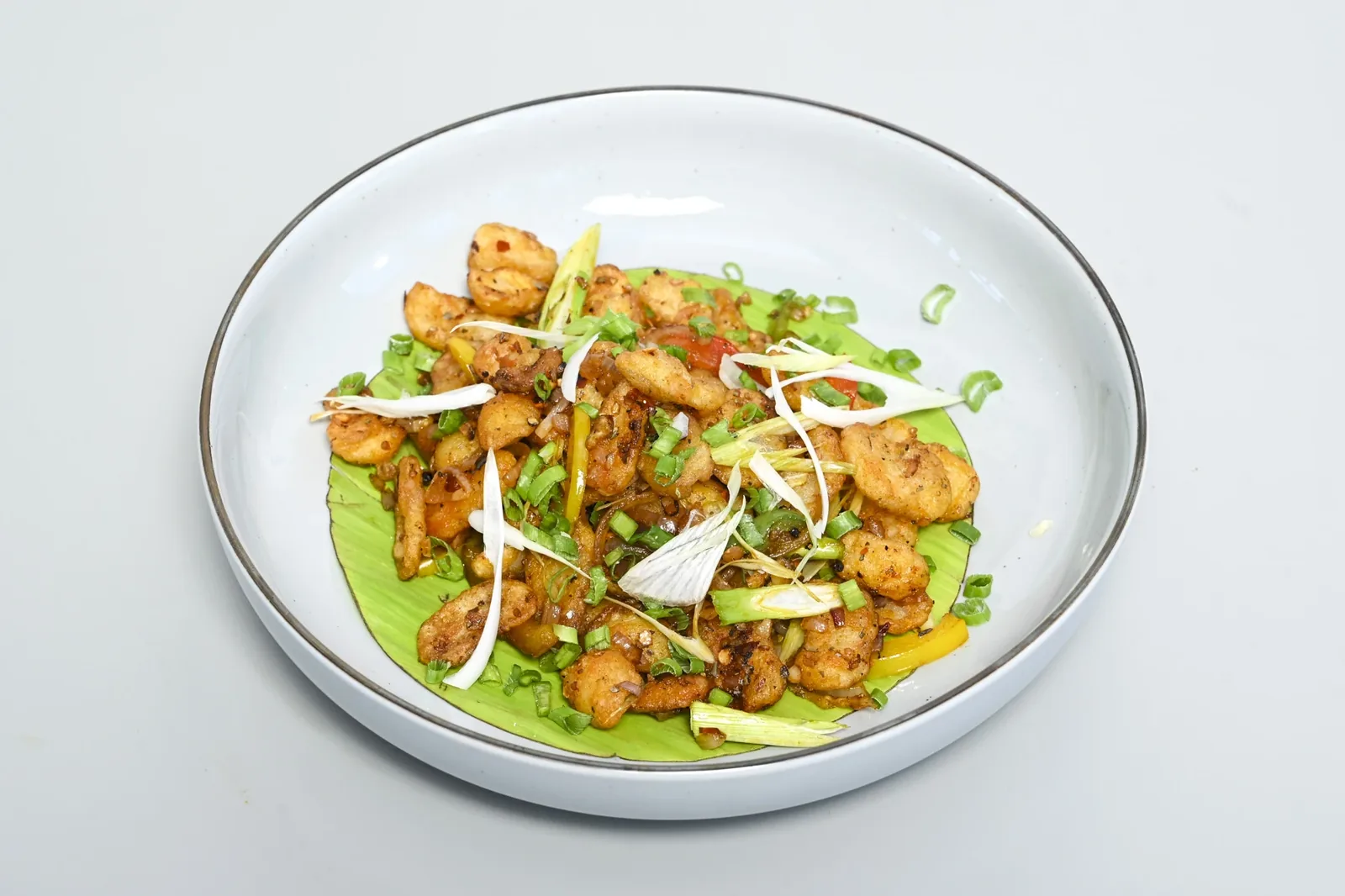 Crispy chilli prawn at Nouba Jaipur